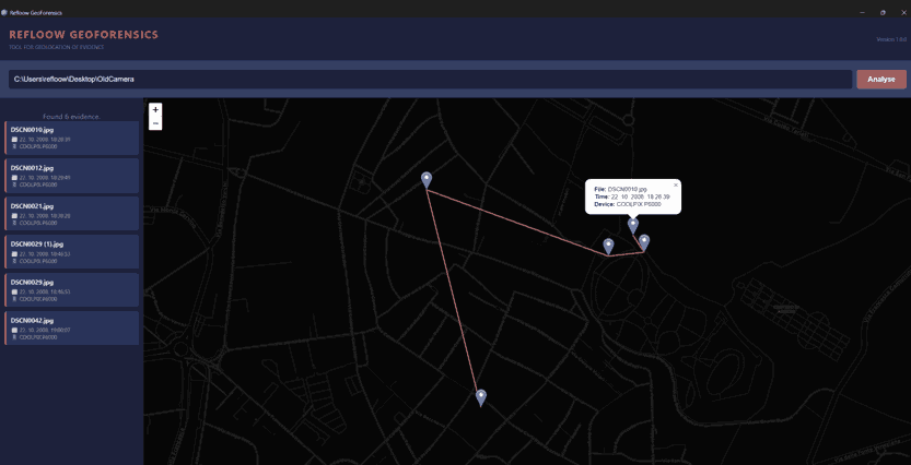 Refloow Geo Forensics User Interface